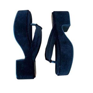 Jeffrey Campbell Luau black velvet platform sandals